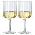 Flower Stemmed Wine Glassware, Clear, Set of 2