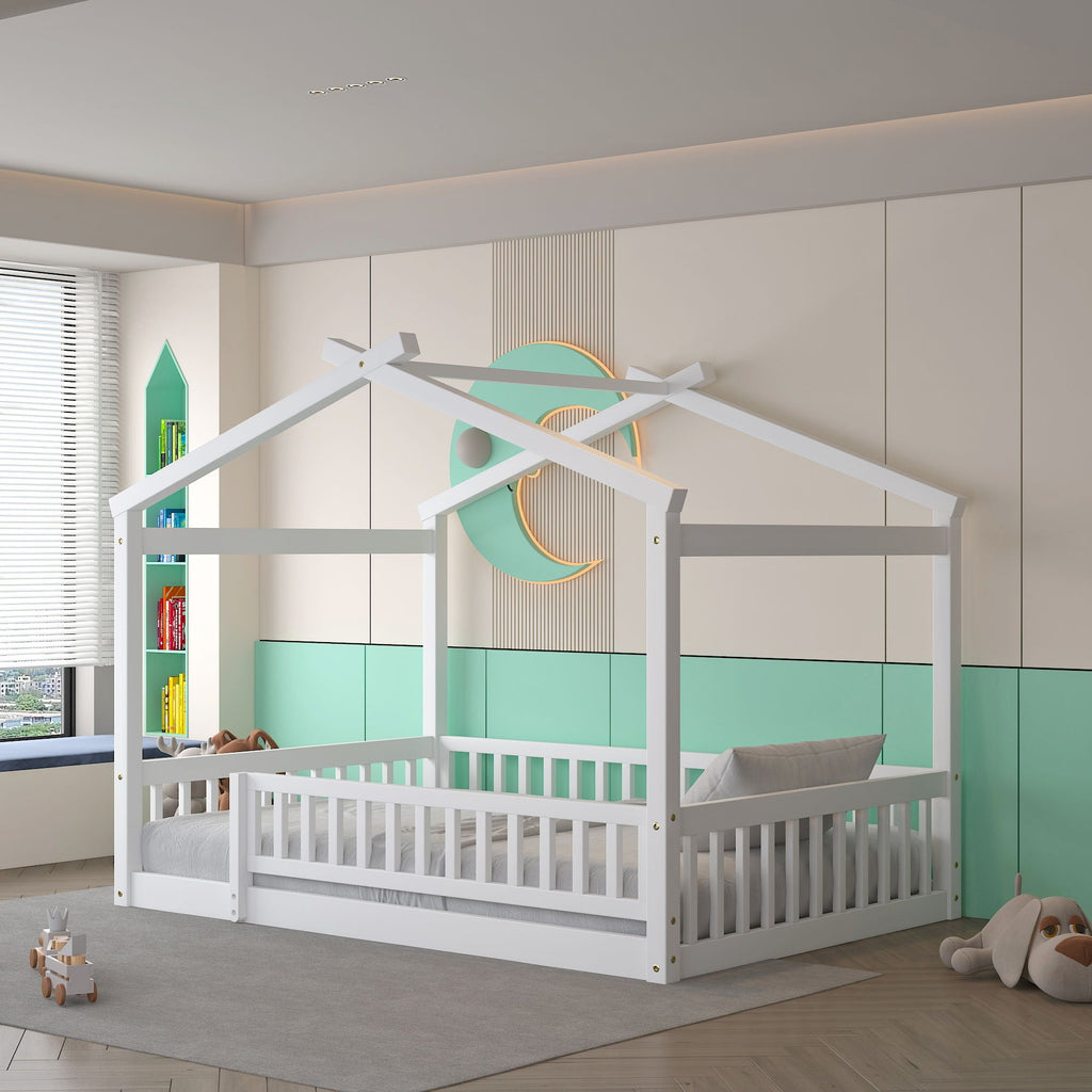 Bed House Bed Frame With Fence