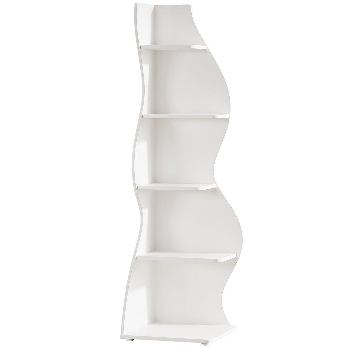 69.8" Height 5-Tier Wavy Corner Bookshelf