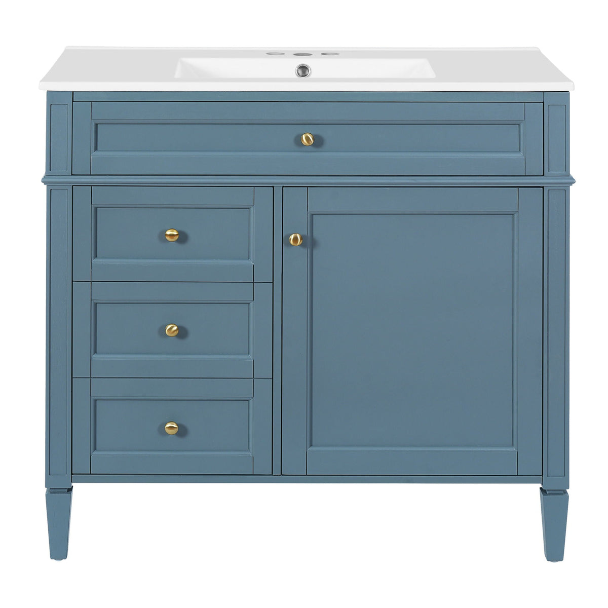 Bathroom Vanity With Top Sink, 2 Drawers And Tip Out Drawer