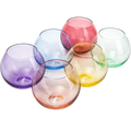 Vibes Colored Wine Glass Set, Large 12oz (Stemless Bubble)