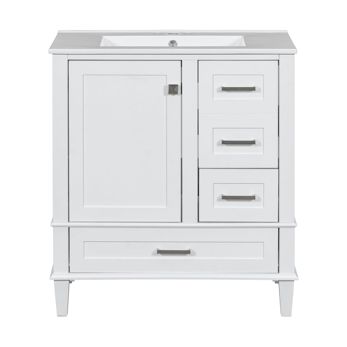 Bathroom Vanity, Modern Bathroom Cabinet With Sink Combo Set, Bathroom Storage Cabinet With A Soft Closing Door And 3 Drawers, Solid Wood Frame