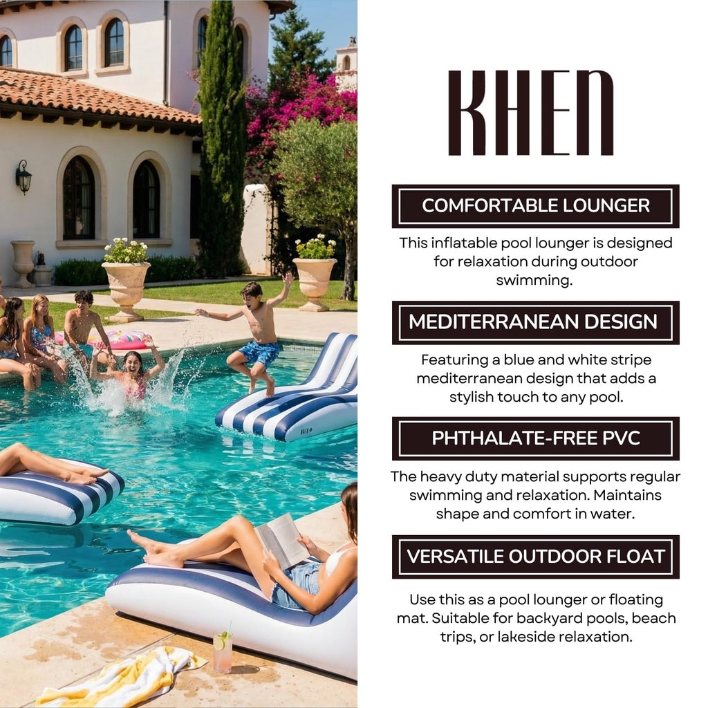 Mediterranean Stripe Pool Lounger