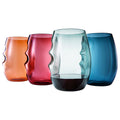 Eze Acrylic Stemless Finger-Indent Wine Glassware, Set of 4