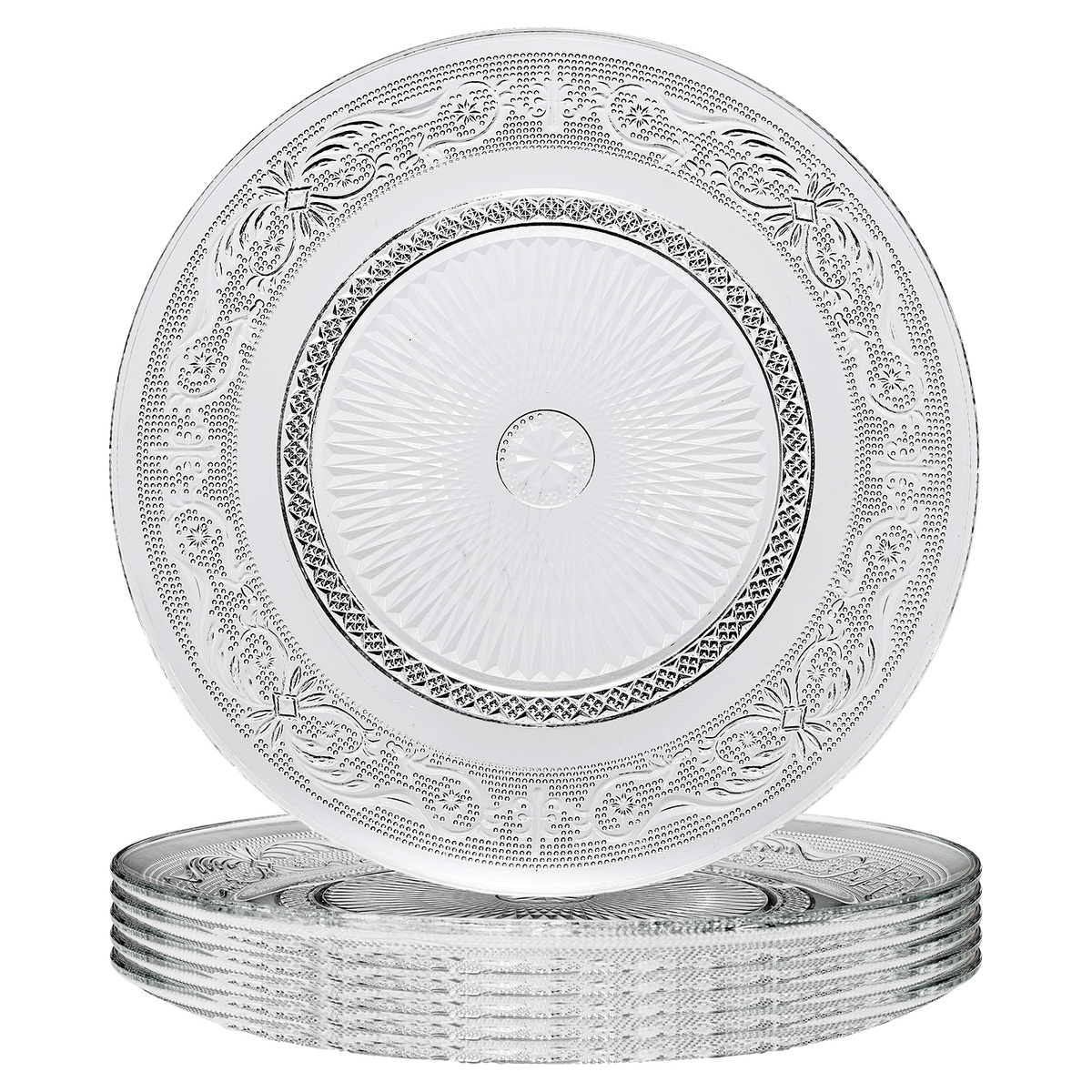 Classica Vintage Glass Plate, Set of 6