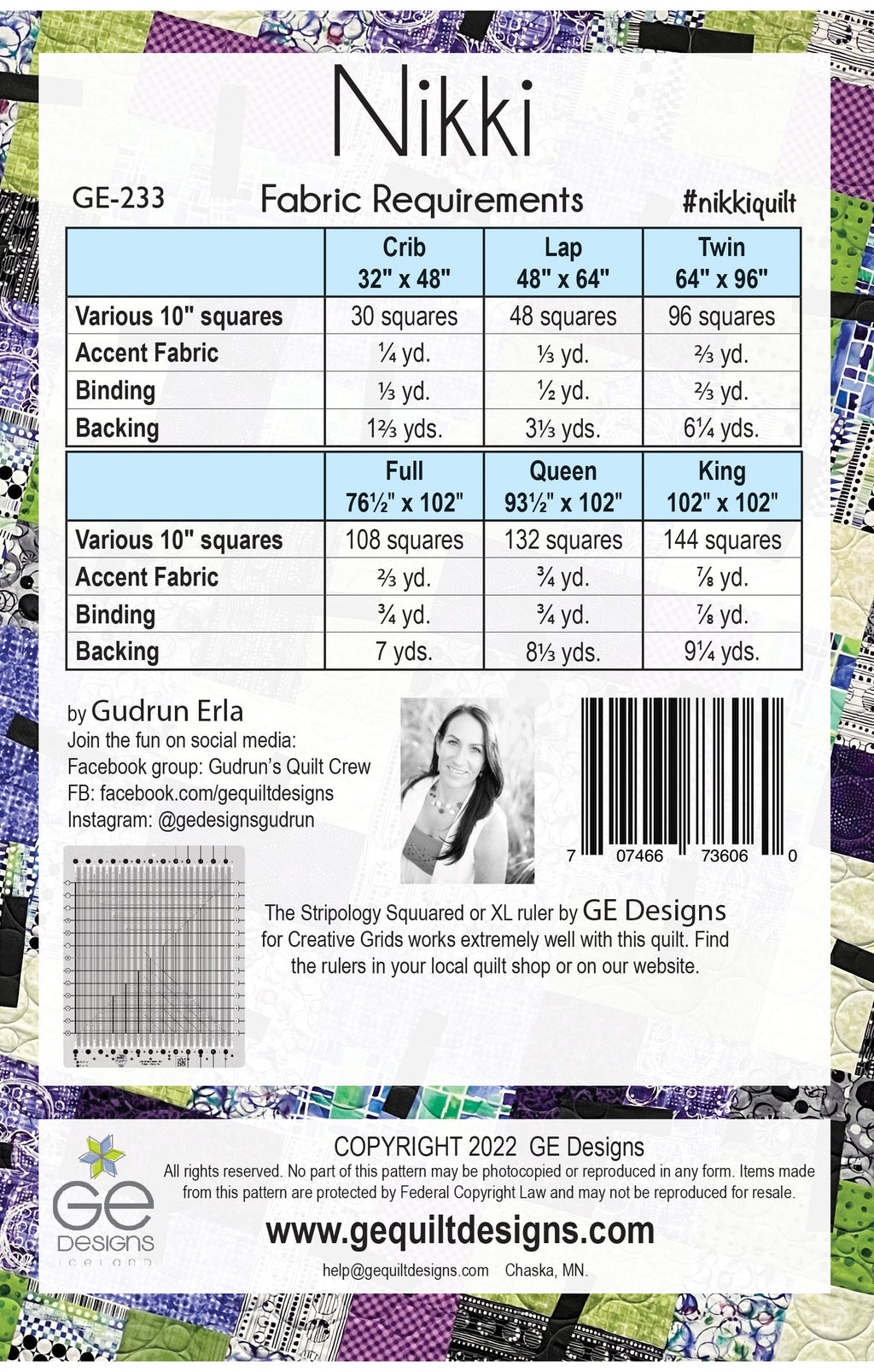 Nikki - 10" square Pattern 233