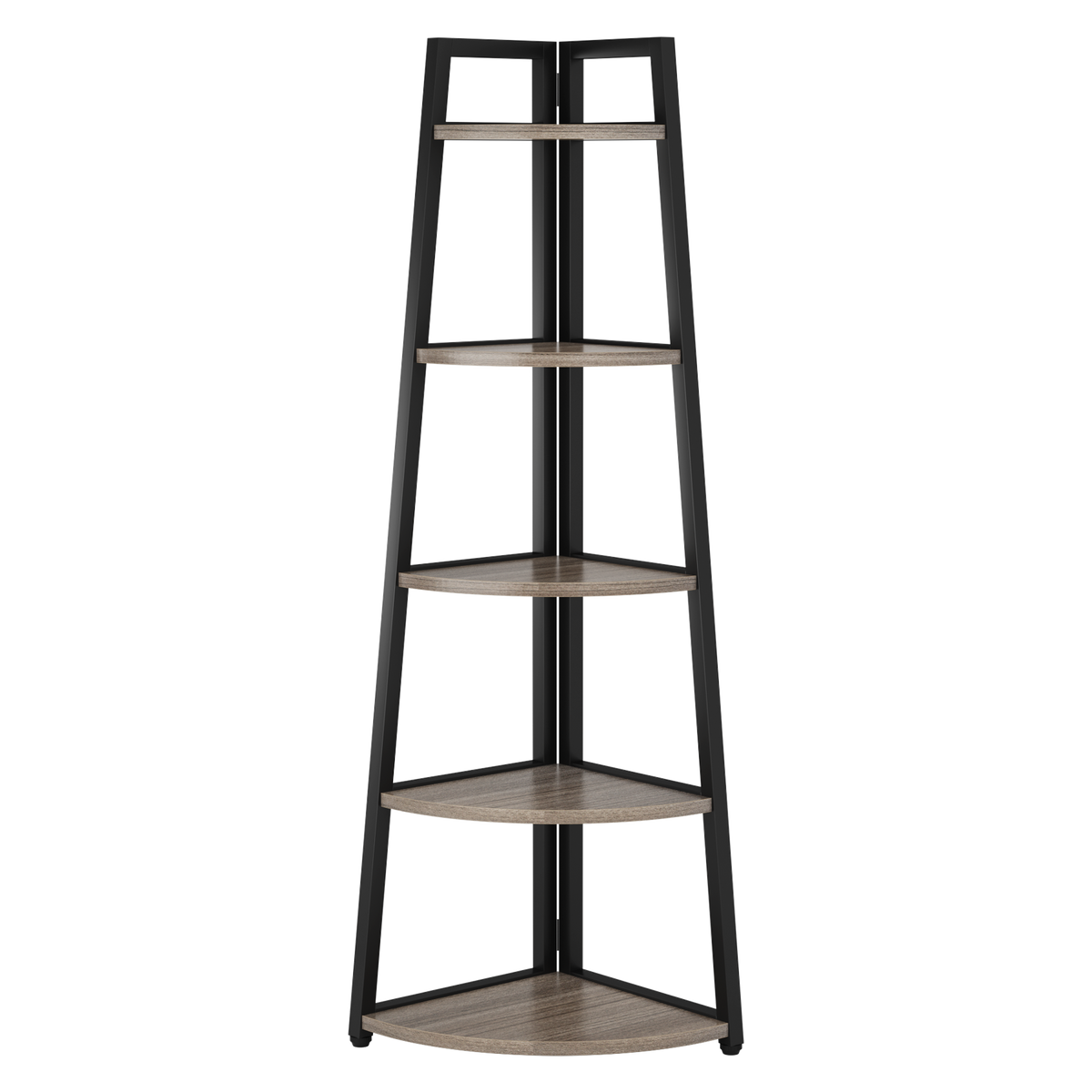 70.07" Tall Corner Shelf, 5 Tier Rustic