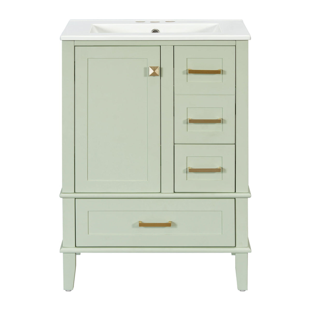 Bathroom Vanity, Modern Bathroom Cabinet With Sink Combo Set, Bathroom Storage Cabinet With A Soft Closing Door And 3 Drawers, Solid Wood Frame