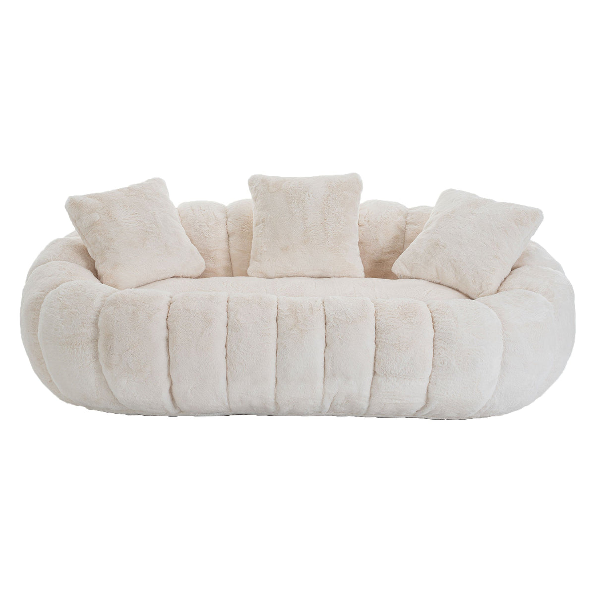 Floral-Shaped Ultra-Soft Faux Fur Sofa
