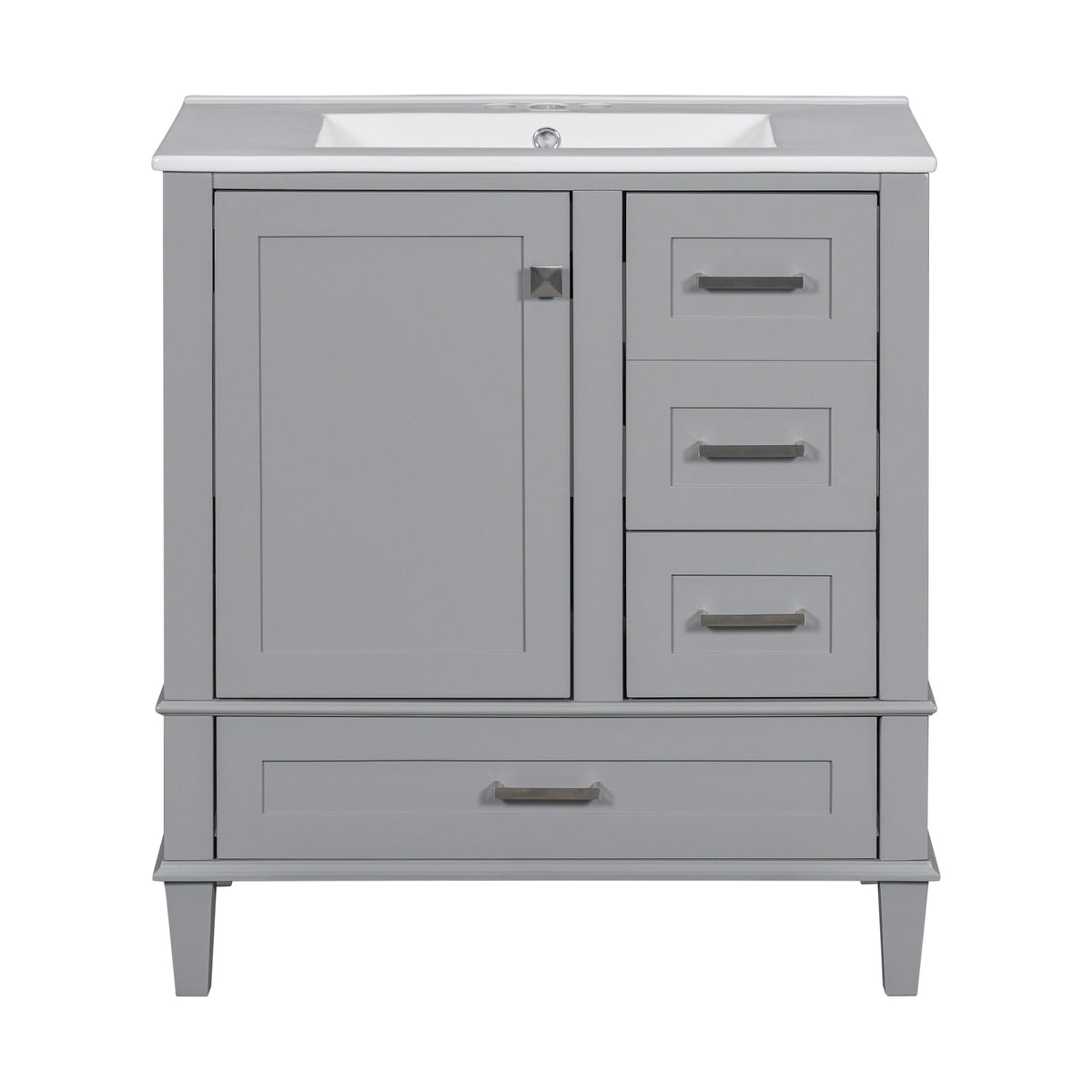 Bathroom Vanity, Modern Bathroom Cabinet With Sink Combo Set, Bathroom Storage Cabinet With A Soft Closing Door And 3 Drawers, Solid Wood Frame