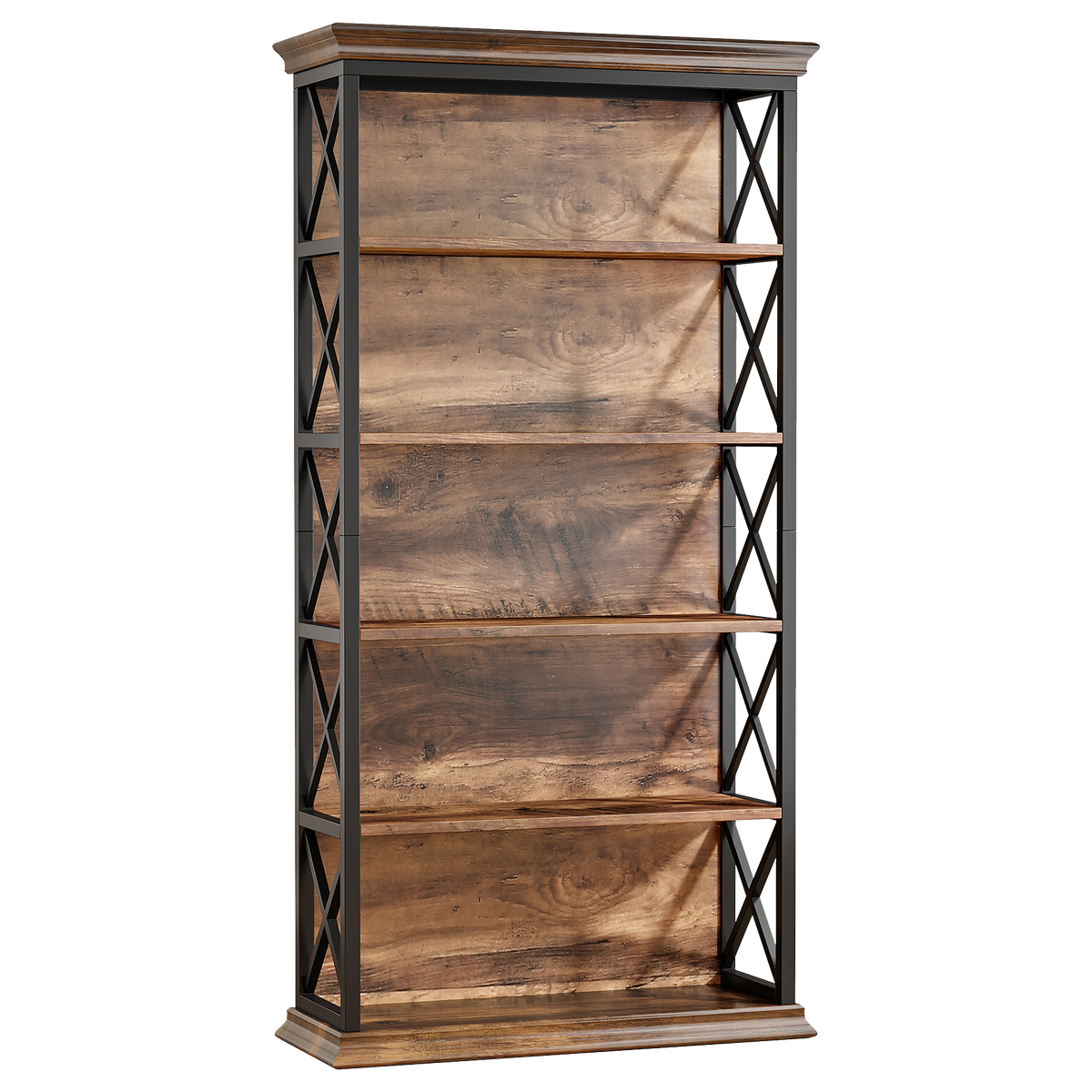 70.8" 6-Tier Industrial Bookcase