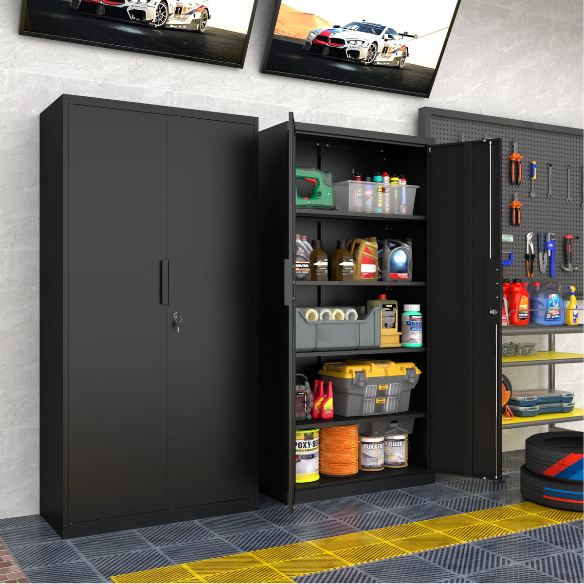 72-Inch 2-Door File Cabinet with Lock