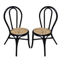 Rattan Dining Chair (Set of 2) - Black Multi