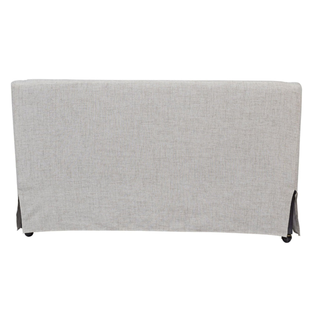Slip Covered Settee With Casters - Beige