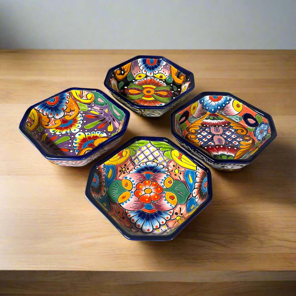 6.5" Square Talavera Bowl | Hand-Painted Mexican Dinnerware